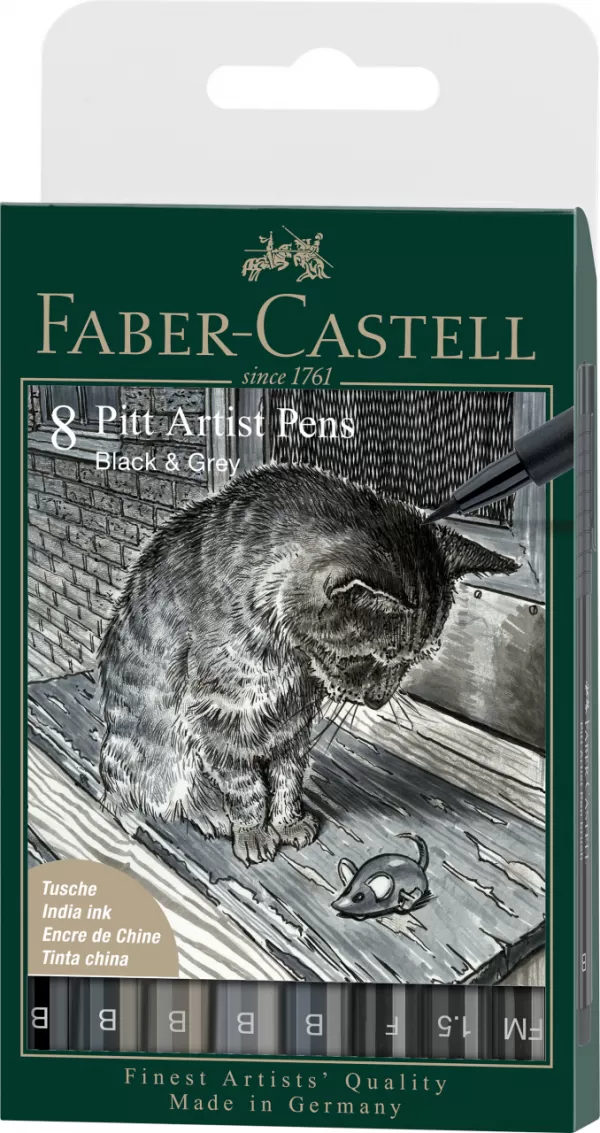 Pitt artist pen set 8 buc negru & gri Faber-Castell-1-IMG-slider