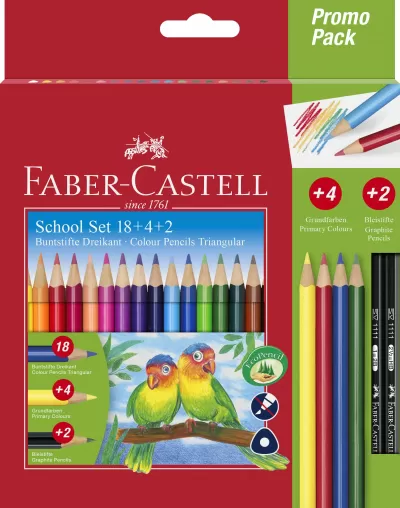 Creioane colorate triunghiulare 18+4+2 promo Faber-Castell-img