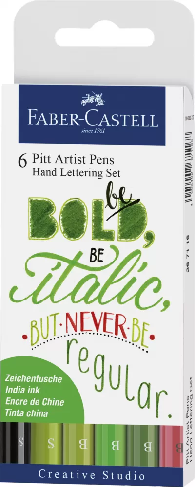 Pitt artist pen set caligrafic 6 buc verde Faber-Castell-img