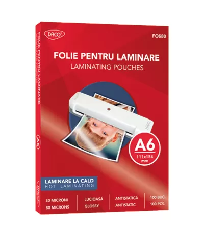 Folii laminare A6, 80 microni, 100 coli/top Daco-img