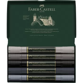 Set 5 markere solubile tonuri de gri a.durer Faber-Castell-1