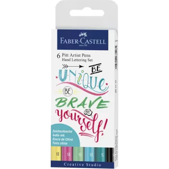 Pitt artist pen set caligrafic 6 buc pastel Faber-Castell-1