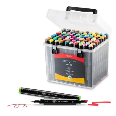 Carioci tip marker grafic 2 capete Art Duet set 80 DACO-img