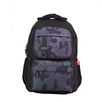 Ghiozdan scoala baieti, negru cu imprimeu camuflaj, 46 cm Daco GH4614-1