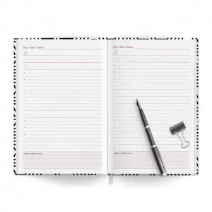 Agenda A5 nedatata, 208 pagini, Black & White-2-IMG-nav