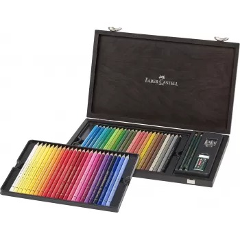 Cutie lemn 48 creioane colorate polychromos Faber-Castell-1