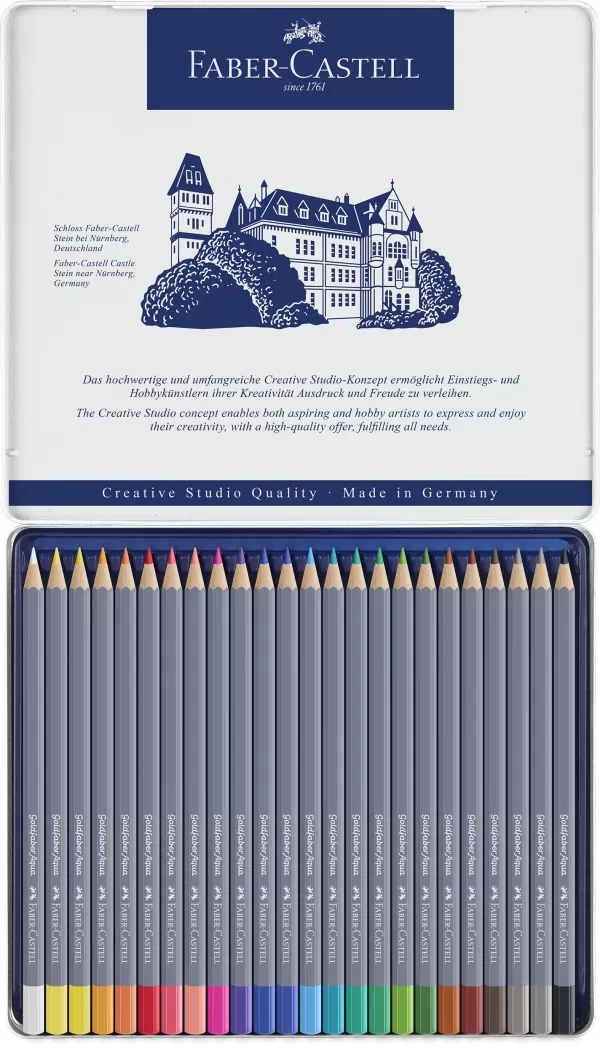 Creioane colorate aquarelle 24 culori goldfaber cut. Metal faber-2-IMG-slider