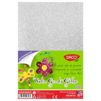 Hârtie gumată AA glitter HG420AG 20X30CM 10COLI  DACO-1