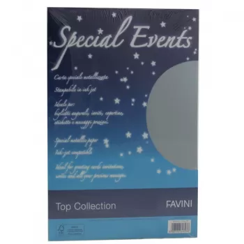 Carton metalizat argintiu 250g/mp A4 10 coli SPECIAL EVENTS FAVINI-1