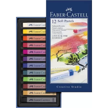 Creioane pastel soft 12 culori Faber-Castell-1