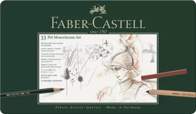 Set pitt monochrome grafit+carbune+pastel 33 buc Faber-Castell-img