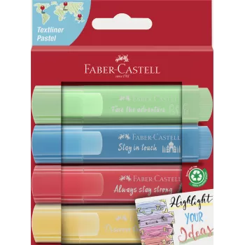 Textmarker set 4 pastel cutie carton Faber-Castell-1