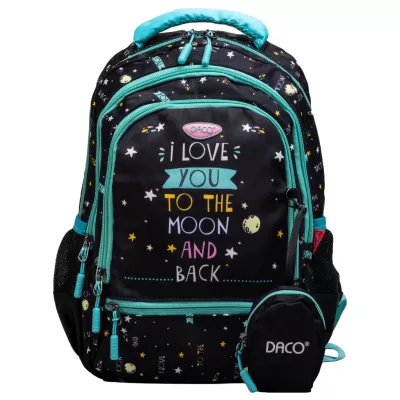 Ghiozdan scolar clasa preg&#259;titoare, fete, imprimeu Love You to the Moon and Back, 38 cm Daco GH348-img