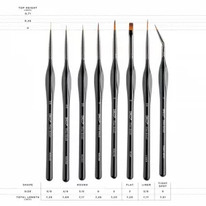 Pensule profesionale set 7+1 pentru miniatura si detaliu PN297-2-IMG-nav