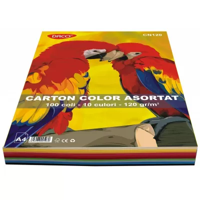 Carton color A4  100 coli  10 culori  DACO 120g/mp CN120-img