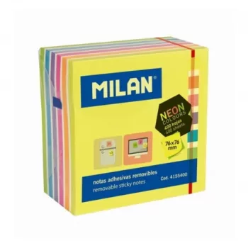 Bloc notes adeziv cub 76X76 7 culori neon MILAN-1