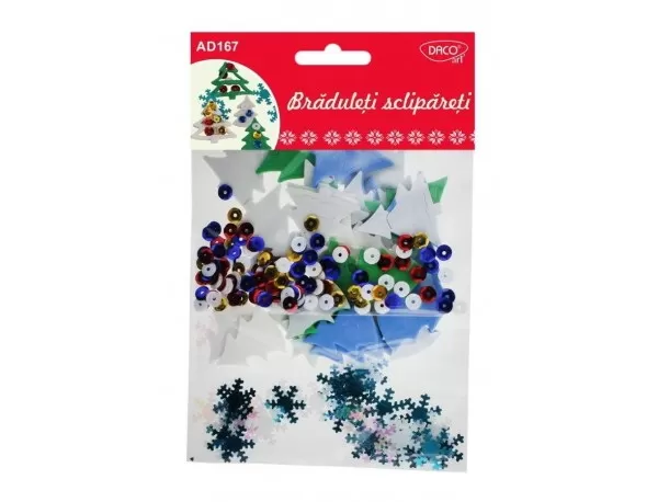 Accesorii craft spuma brazi - Brăduleţi sclipăreţi  DACO AD167-1-IMG-slider