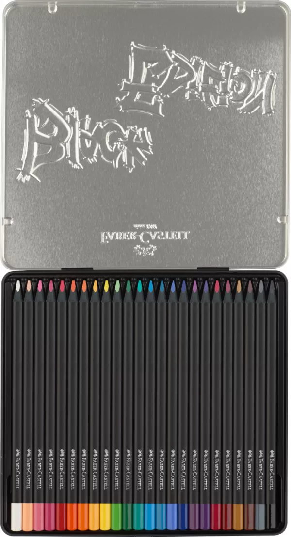 Creioane colorate 24 culori black edition cutie metal Faber-Castell-6-IMG-slider