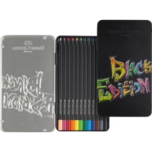 Creioane colorate 12 culori black edition cutie metal Faber-Castell-4-IMG-nav