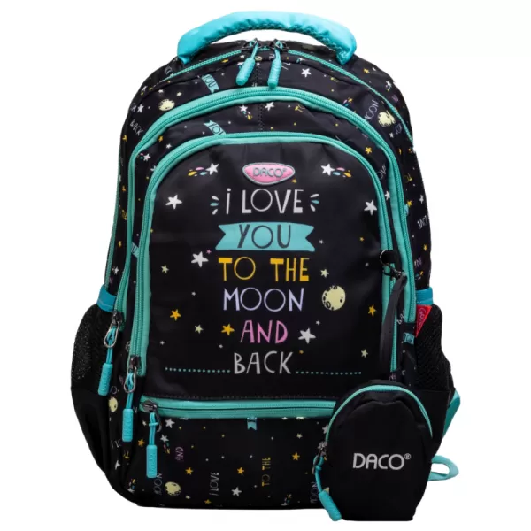 Ghiozdan scolar clasa pregătitoare, fete, imprimeu Love You to the Moon and Back, 38 cm Daco GH348-1-IMG-slider