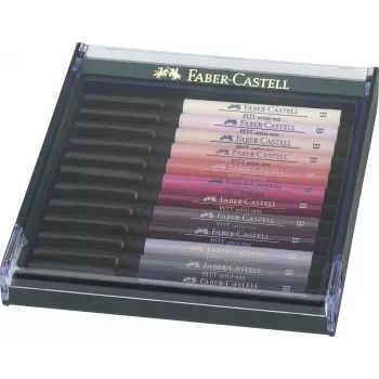 Cutie 12 culori pitt artist pen tonurile pielii Faber-Castell-1