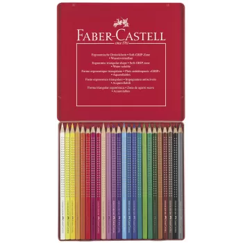 Creioane colorate 24 culori cutie metal grip 2001 Faber-Castell-2