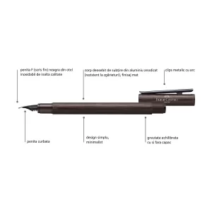 Stilou Neo slim aluminium negru, penita F, Faber-Castell-2-IMG-nav