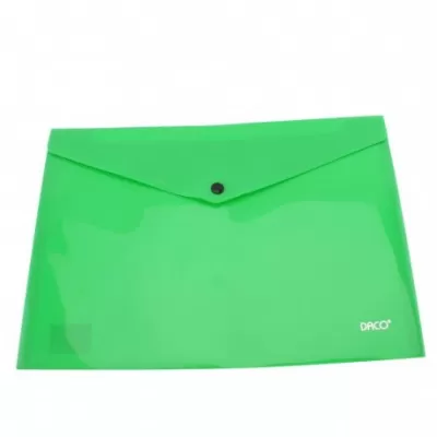 Mapa plastic cu buton A4, verde deschis, Daco MP120VD-img