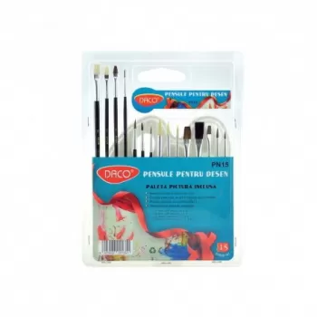 Pensula set 15 cu paleta acuarela DACO-1