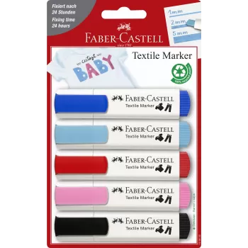 Blister 5 markere textile Faber-Castell-1