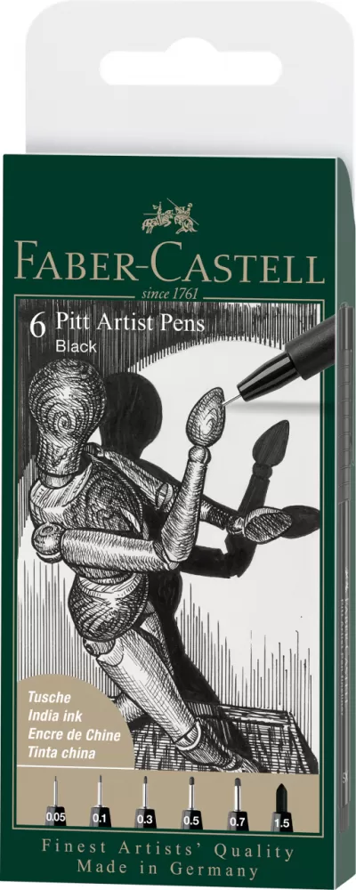 Pitt artist pen set 6 buc 0.05, 0.1, 0.3, 0.5, 0.7, 0.15 Faber-Castell-img