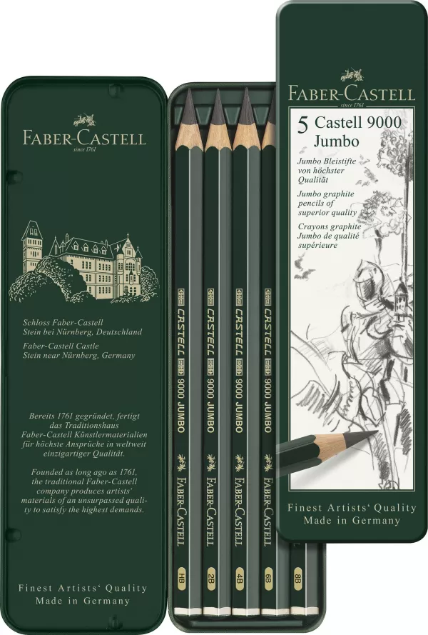 Set 5 buc creion grafit castell jumbo Faber-Castell-2-IMG-slider