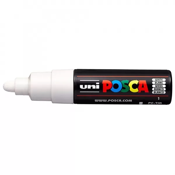 Posca marker alb UNI, varf  conic gros, 4.5-5.5 mm, PC-7M-1-IMG-slider