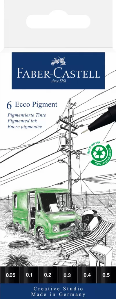 Liner eco pigment set 6 buc black edition Faber-Castell-img