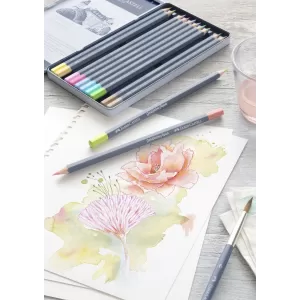 Creioane colorate aquarelle 12 culori pastel goldfaber cut. Metal faber castell-3-IMG-nav