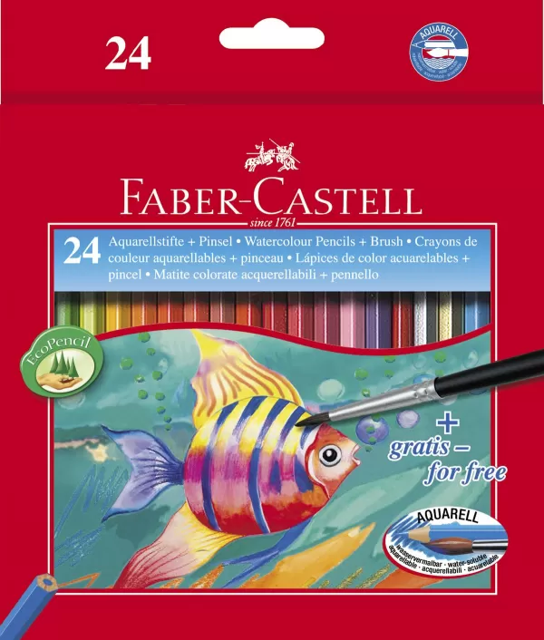 Creioane colorate acuarela 24 buc + pensula Faber-Castell-1-IMG-slider