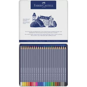 Creioane colorate aquarelle 24 culori goldfaber cut. Metal faber-2