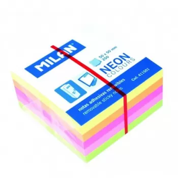 Bloc notes adeziv cub 50 x 50 5 culori neon MILAN-1