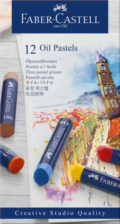 Creioane ulei pastel 12 culori Faber-Castell-img