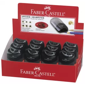 Ascutitoare plastic dubla cu container neagra Faber-Castell-3-IMG-nav