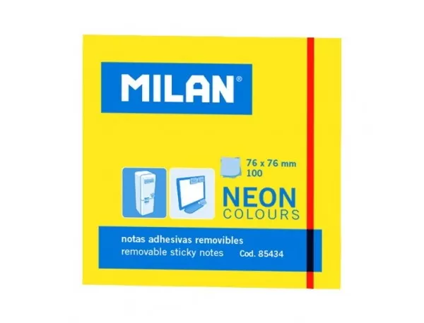 Bloc notes adeziv 76 x 76 Galben neon MILAN-1-IMG-slider