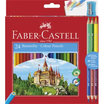 Creioane colorate 24+3 culori eco Faber-Castell-1