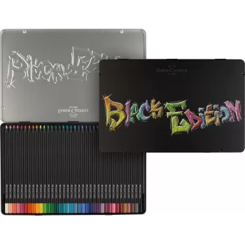 Creioane colorate 36 culori black edition cutie metal Faber-Castell-2