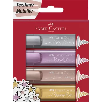 Textmarker set 4 metalizat Faber-Castell-1