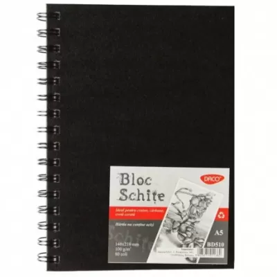 Sketchbook - bloc schite A5, 100g/mp, 80 file DACO BD510-img