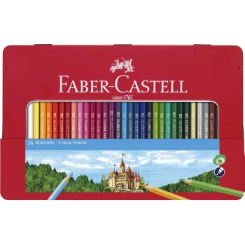 Creioane colorate 36 culori cutie metal-2 Faber-Castell-1