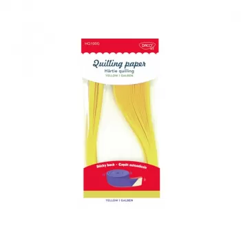 Hârtie quilling galbenă 42,5x0,5cm 100/set DACO HQ100G-1