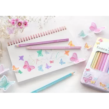 Set cadou 12 creioane colorate pastel sparkle Faber-Castell-3