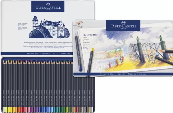 Creioane colorate 36 culori goldfaber cutie metal Faber-Castell-3-IMG-slider