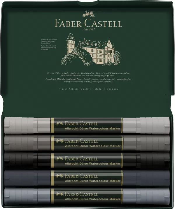 Set 5 markere solubile tonuri de gri a.durer Faber-Castell-1-IMG-slider